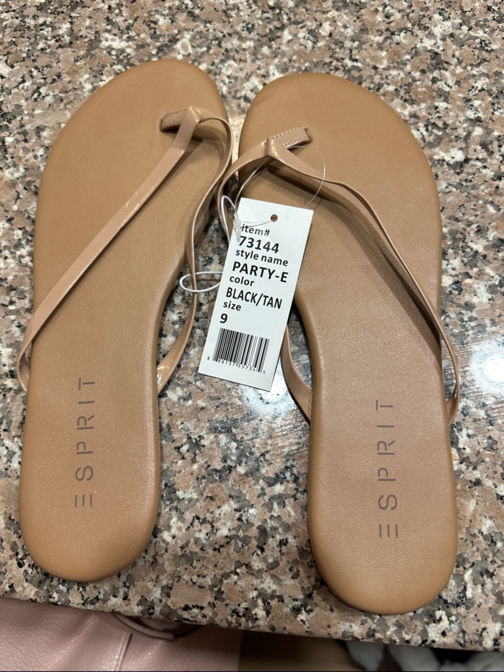 Esprit Tan Minimalist Thong Sandals size 9